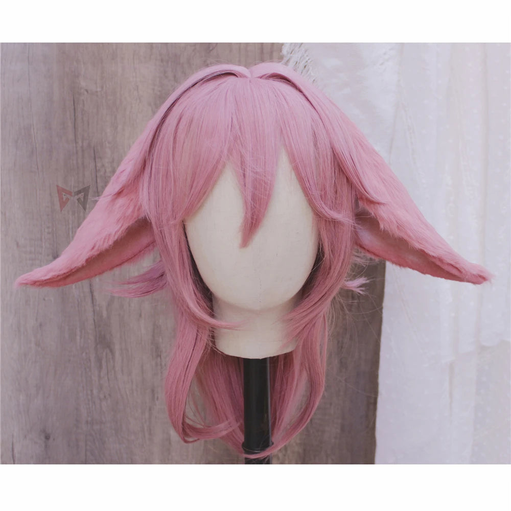 New Genshin Impact Yae Miko Cosplay Fox Ears Hairhoop Headwear Scalp Simulation Pink  Anime Inazuma Yae Miko Cosplay Prop