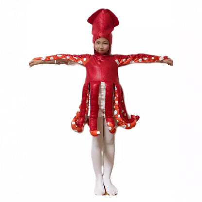 New Halloween Adult Squid Costume Marine Life Party Jumpsuit Funny Cos ClothesChildren Costume  Playing Sea Creatures