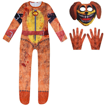 New Halloween Children Role-playing Catnap Smilings Critters Cat Cosplay Costume Catnap Jumpsuits with Mask Kids Horror Costumes