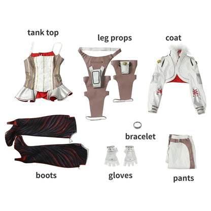 Apex Legends Loba Cosplay Costume Tan Top Coat and Pants Outfit Custom Size Women's Evil Spirit Skin Suit