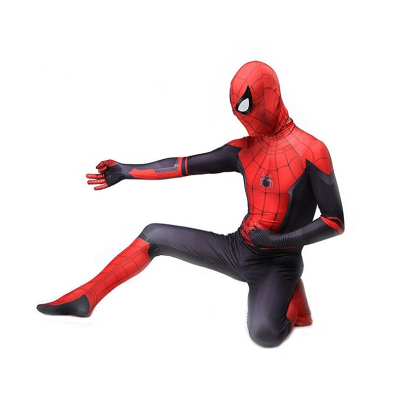 Miles Far From Home Cosplay Costume Zentai Spiderman Costume Superhero Bodysuit Spandex Suit for Kids Adult