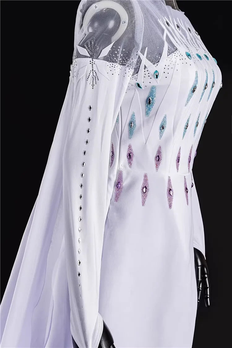 New Princess Ice Dress White Bring Costume for Game Party Custom Made