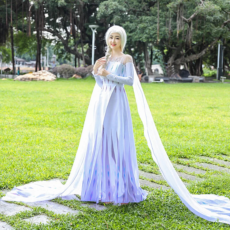 New Princess Ice Dress White Bring Costume for Game Party Custom Made