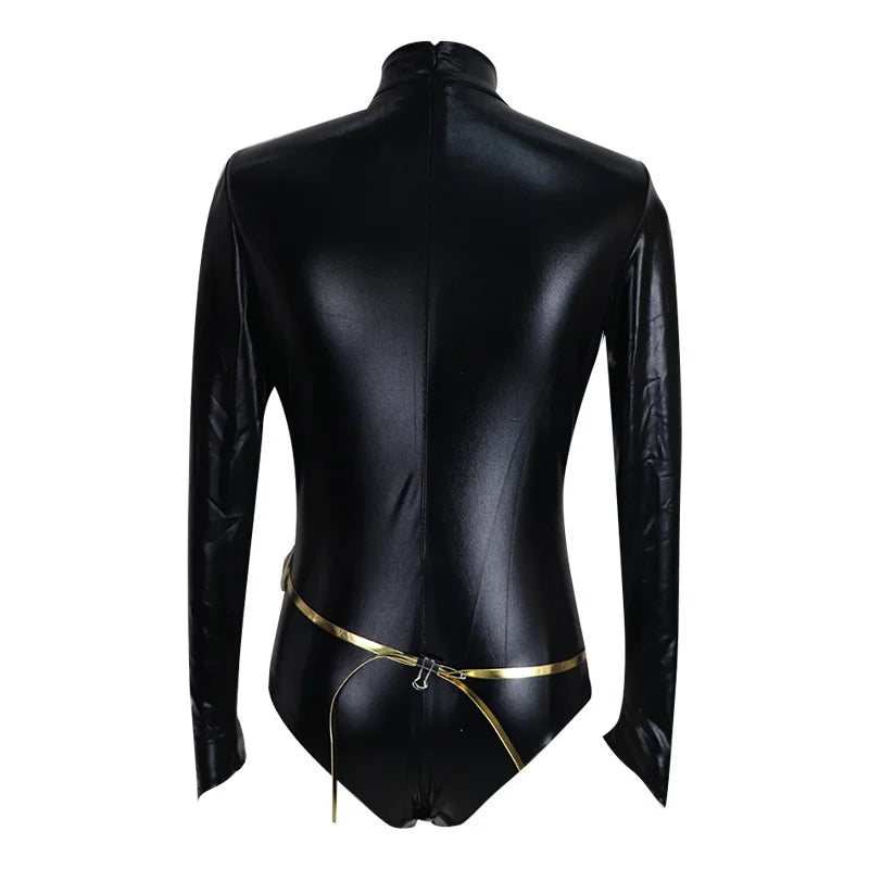 New Teen Titan Crow Role Playing Costume Luxury jumpsuit Cape Belt Set Halloween Women's Uniform