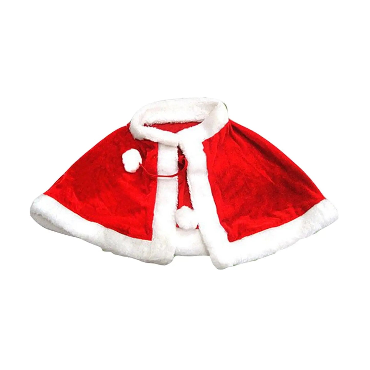 New Year Winter Red Velvet Cape Cloak Christmas Women Girl Shawl Party Costumes Dress Decoration Santa Claus Costume Fashion