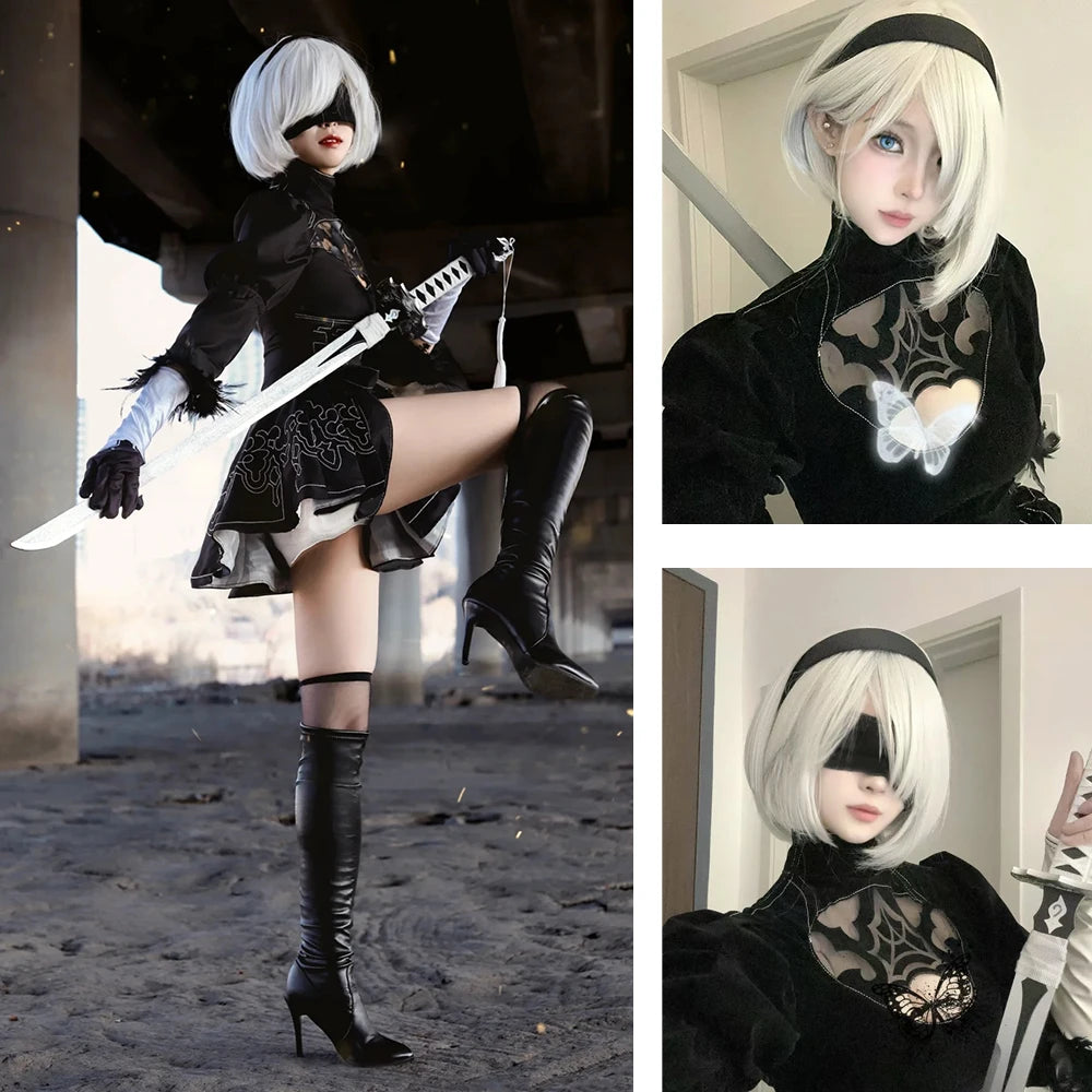 Nier Automata Cosplay Costume Yorha 2B sexy Outfit Games Suit Women Role Play Costumes Girls Halloween Party Fancy Dress