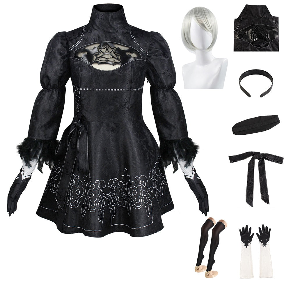 Nier Automata Cosplay Costume Yorha 2B sexy Outfit Games Suit Women Role Play Costumes Girls Halloween Party Dress