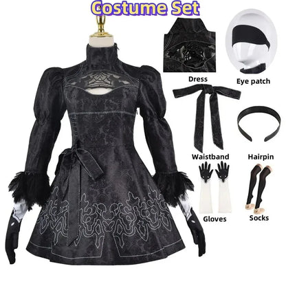 Nier Automata Cosplay Costume Yorha 2B sexy Outfit Games Suit Women Role Play Costumes Girls Halloween Party Fancy Dress