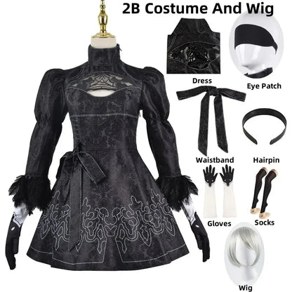 Nier Automata Cosplay Costume Yorha 2B sexy Outfit Games Suit Women Role Play Costumes Girls Halloween Party Fancy Dress