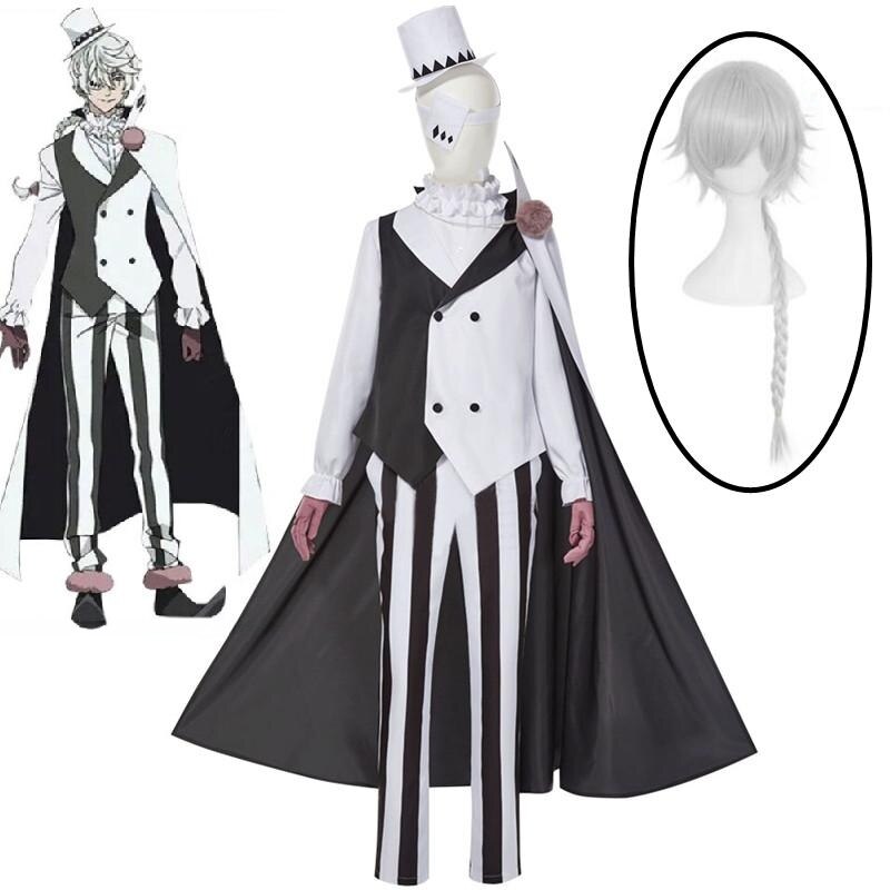 Nikolai Gogol Cosplay Costume Anime Bungo Stray Dogs Suit Cloak White Black Uniform Halloween Christmas Clothes Season 4