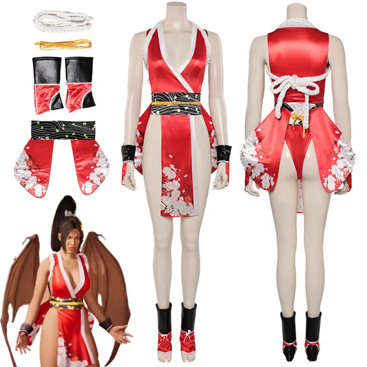 Shiranui Cosplay Fantasy Game Mortal Kombat Disguise Costume Adult Women Halloween Roleplay Fantasia Clothes