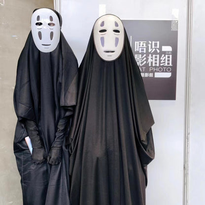 No Face Man Cos Spirited Away Cosplay Costume Mask Gloves Anime Miyazaki Hayao Faceless Cloak Coat Adult Carnival Costume