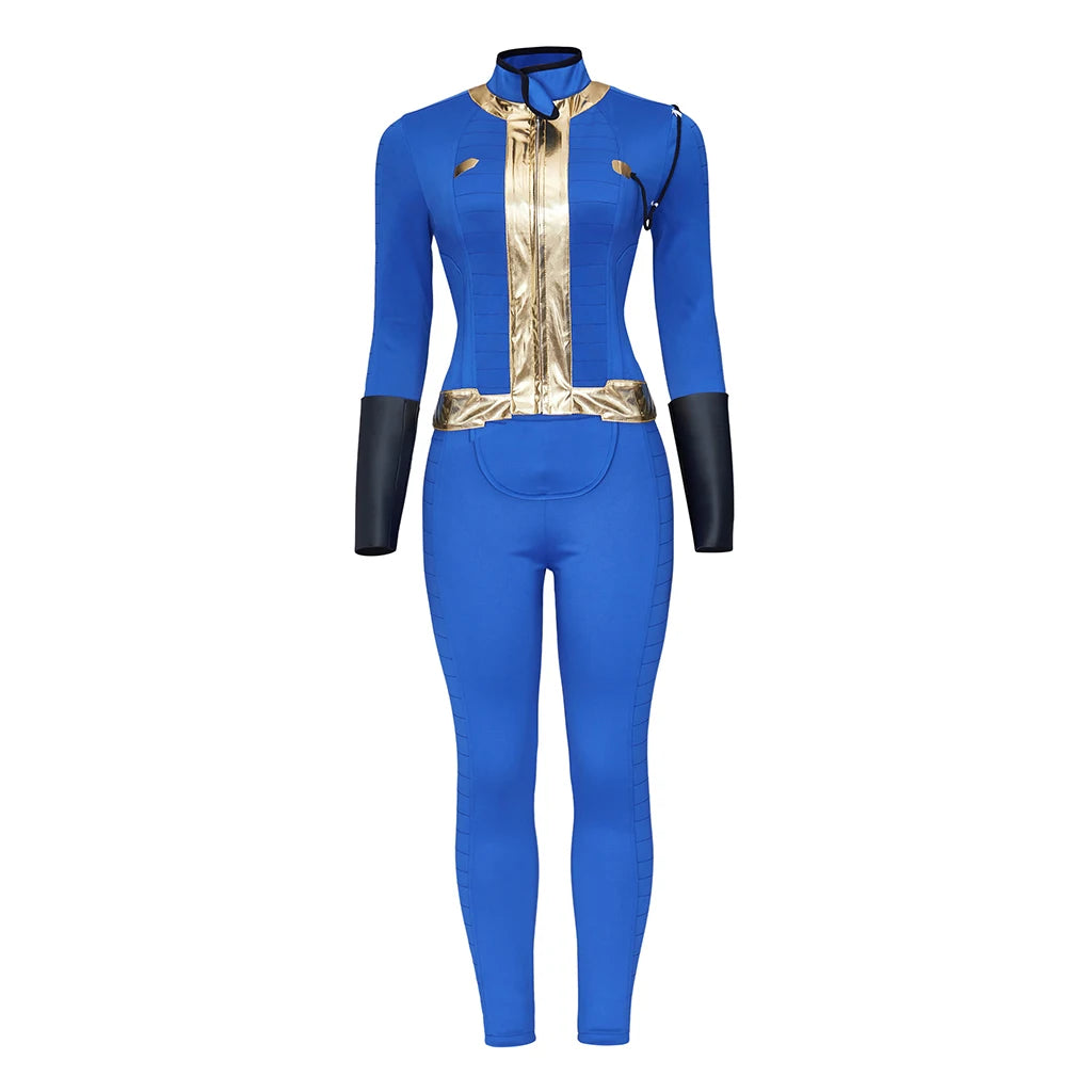 Nora Cosplay Survivor Costume Adult Women Fantasia Blue Slim Battle Suit Halloween Carnival Party Fancy Uniform