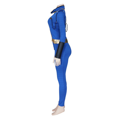 Nora Cosplay Survivor Costume Adult Women Fantasia Blue Slim Battle Suit Halloween Carnival Party Fancy Uniform