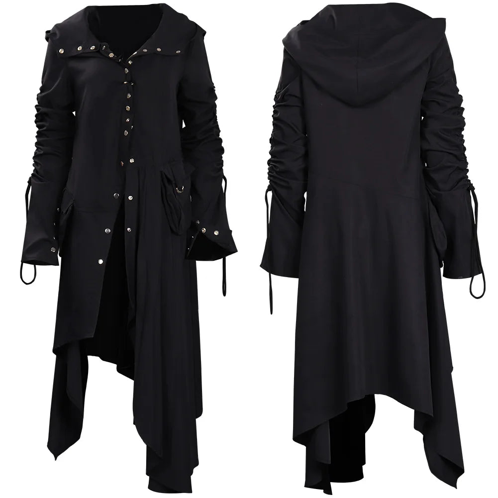 Cosplay Costume Ladies Black Coat Outfits Women Halloween Party Clothes for Role Play