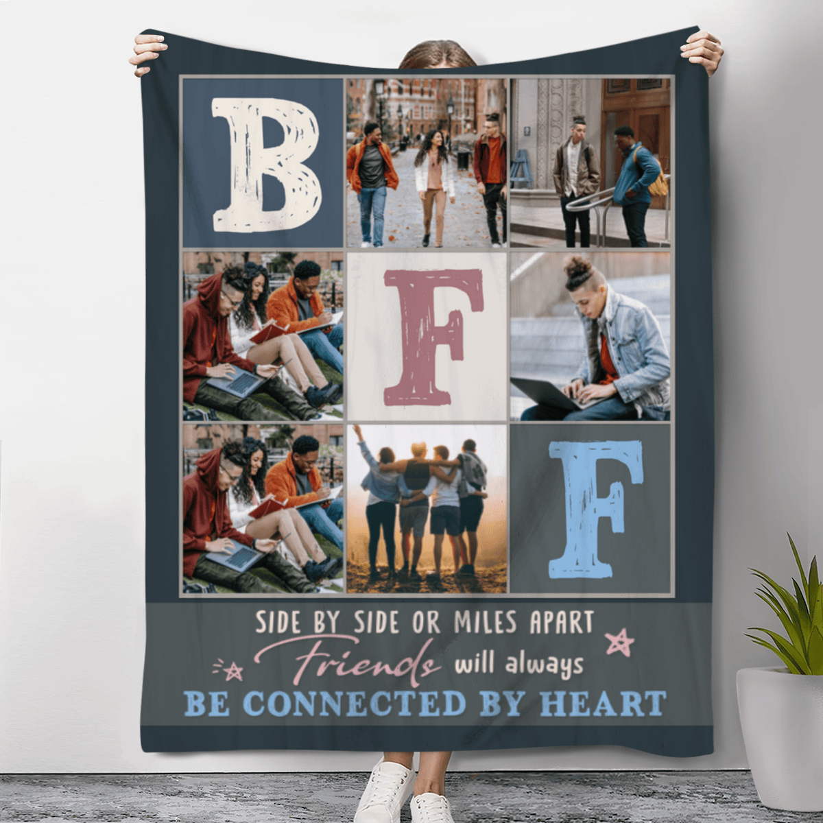 Custom Bff Photo Blanket, Gifts for Best Friend img 1