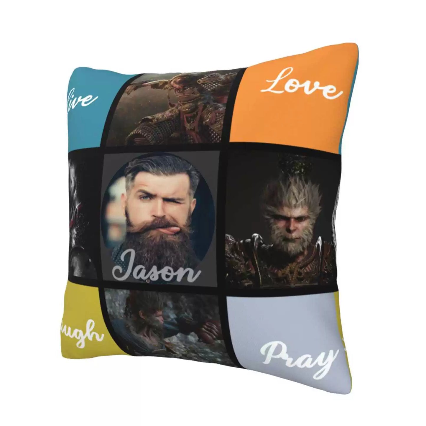 Black Myth Wukong Custom Name and Photo Throw Pillow Cover img 3