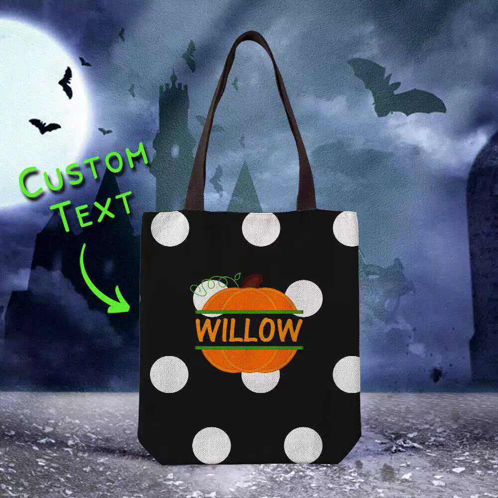 Custom Text Canvas Bag Gifts for Friends on Halloween img 1