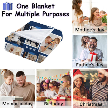 Custom Dad Blanket with Photo, Gifts for Father Birthday img 3