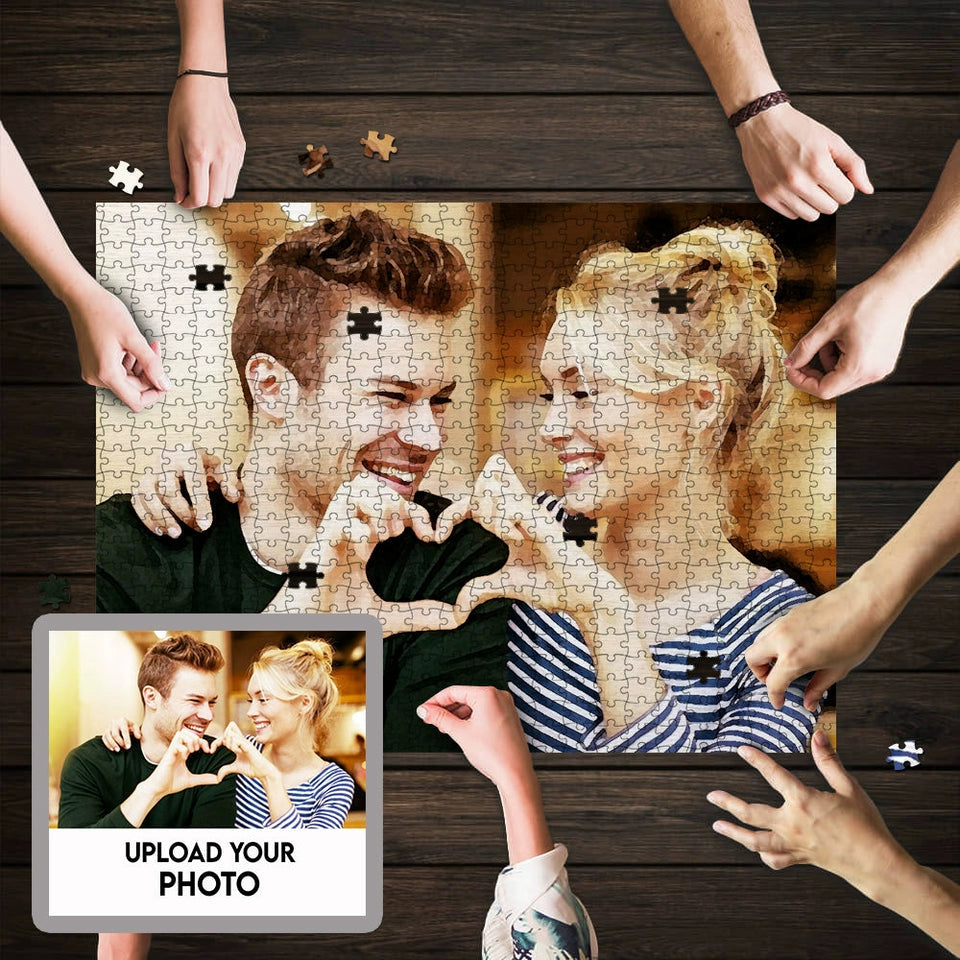 Custom Photo Jigsaw Puzzle Couple Gift 500 Pieces img 5581576617733