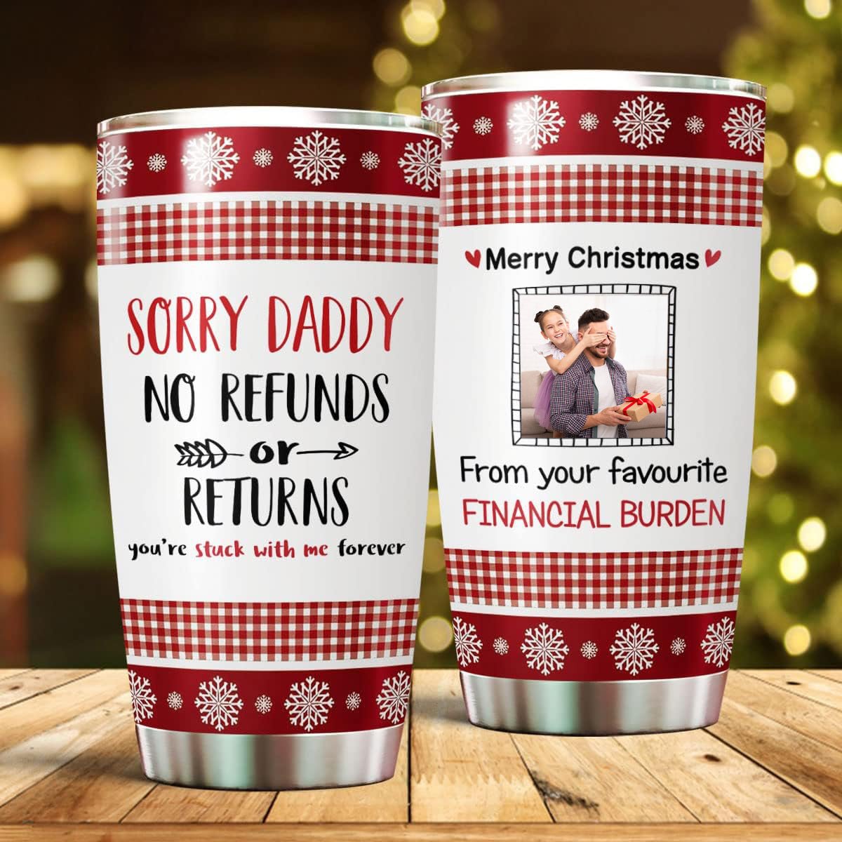 Custom Photo 20 Oz Tumbler Cup Mug Christmas Gift for DAD img 5782676702343