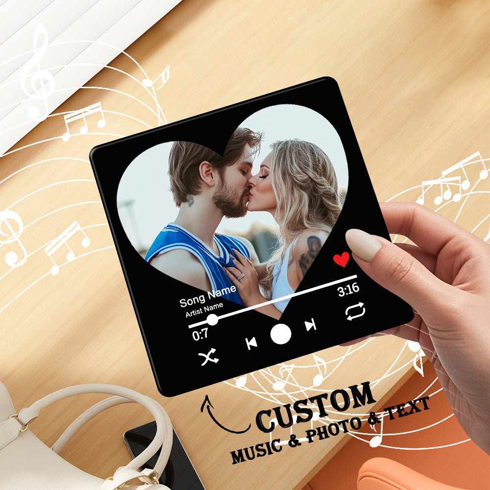 Custom photo music refrigerator magnet with song,unique gift img 2