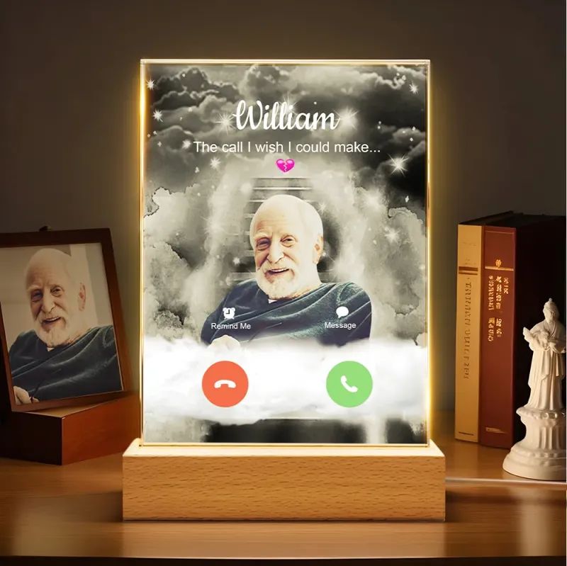 Custom Photo Acrylic Night Light Lamp Memorial Gift img 0