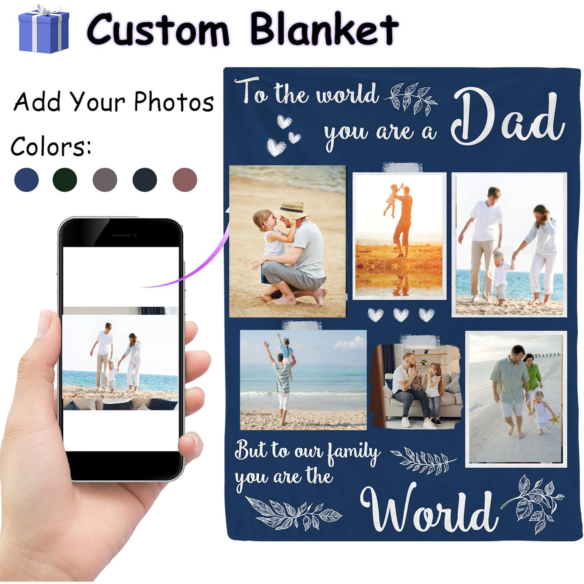 Custom Dad Blanket with Photo, Gifts for Father Birthday img 2