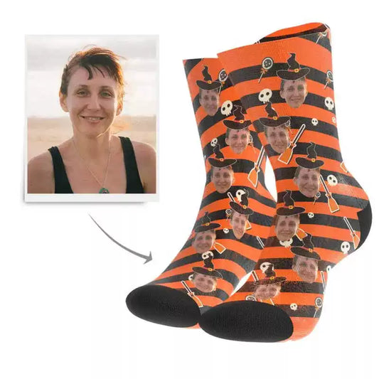 Halloween Custom Photo Personalized Socks img 1