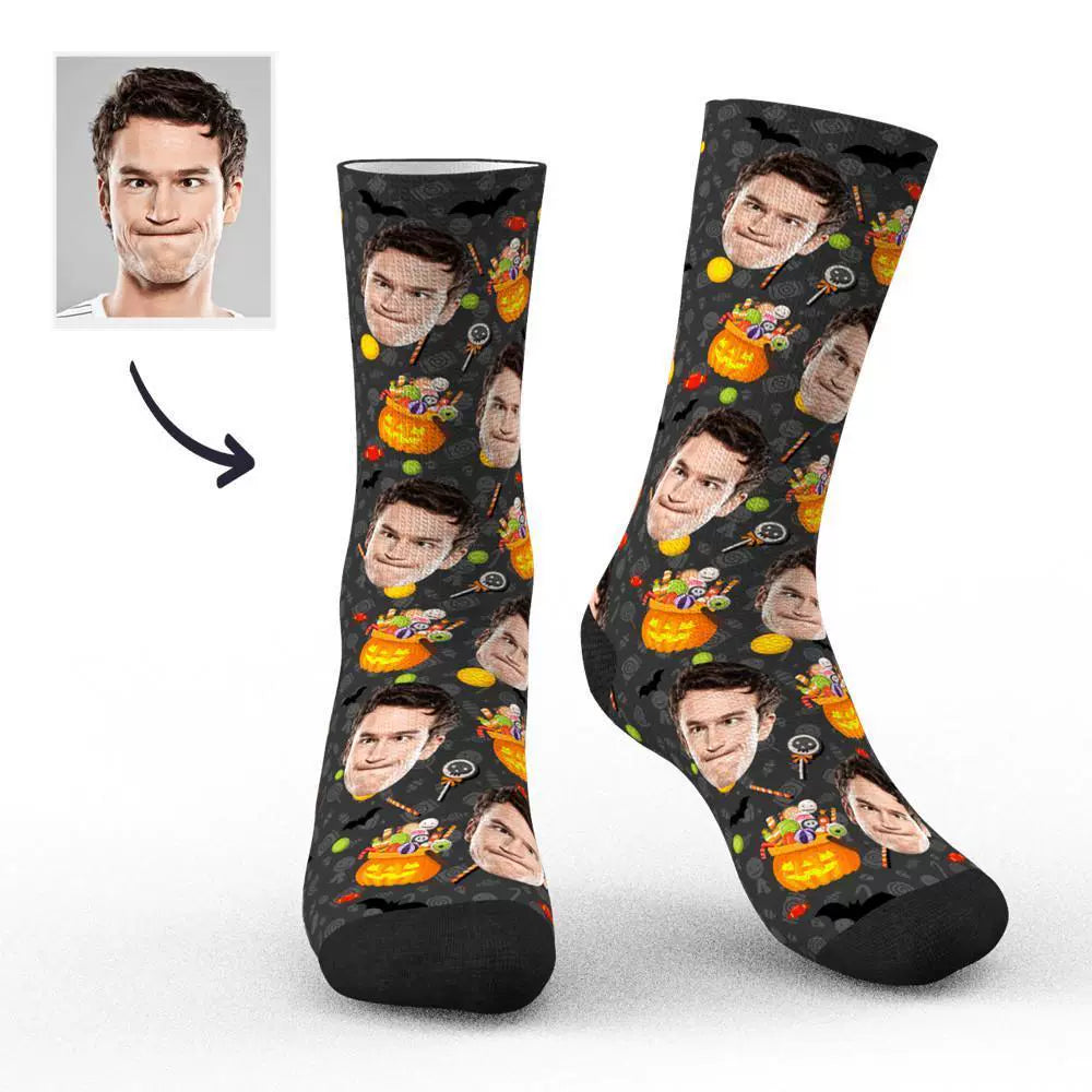 Custom Socks Pumpkin Socks Halloween Gifts img 2