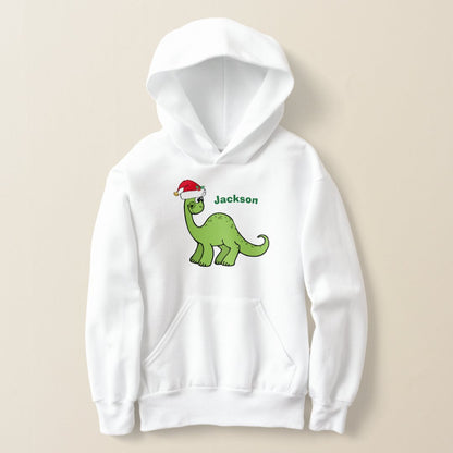 Custom Name Hoodie Christmas Gift Dinosaur Youth Sweatshirt img 3