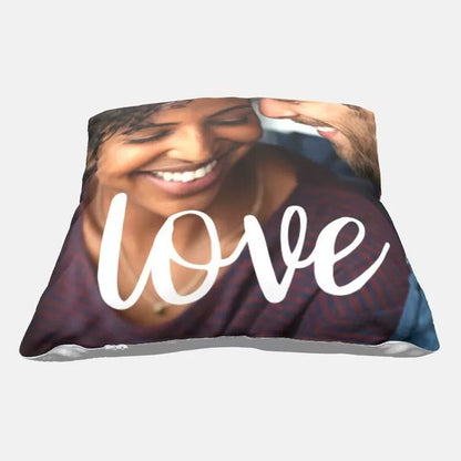 Custom Couple Photo Throw Pillow img 2