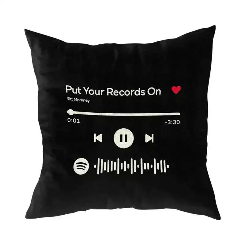 Custom Misic Pillow Case Black Couple Gifts img 1