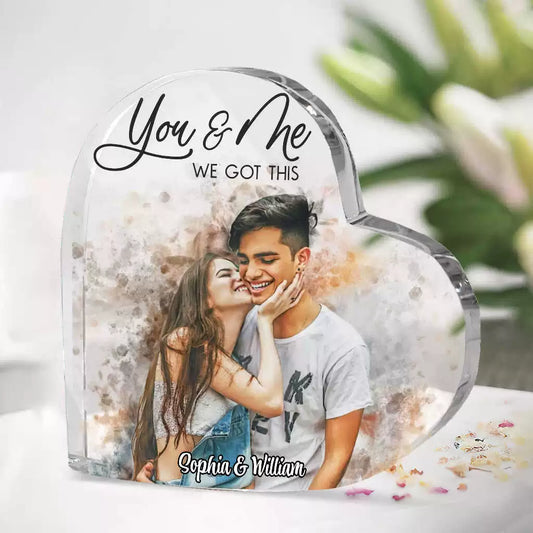 Personalized Photo Name Couple Acrylic Plaque-You and Me img 1