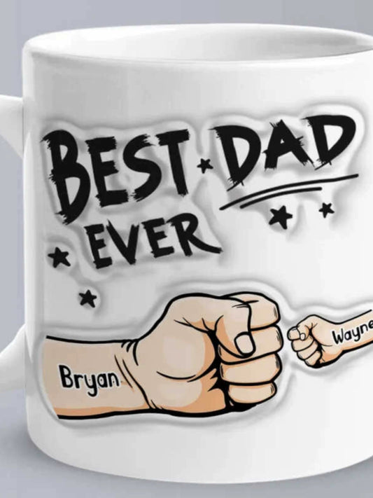 Father's Day Gift Custom Name Inflated Effect Coffee Mug img 0