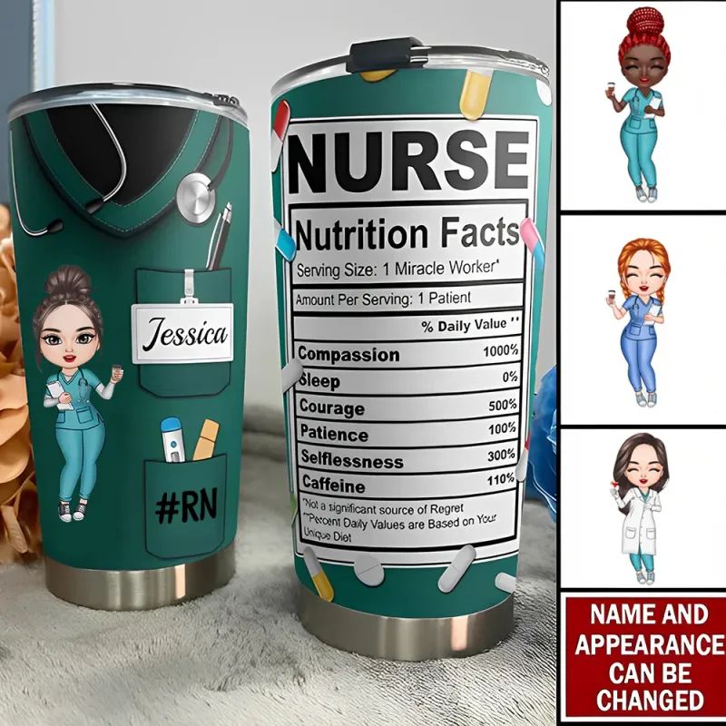 Custom Text and Accessories Tumbler Cup Gift for Nurse img 0