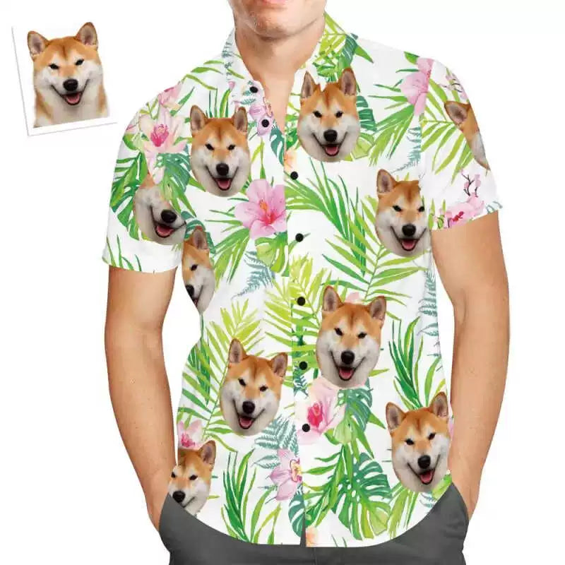 Custom Hawaiian Shirt Funny Pet Beach Shirt Gift for Men img 1