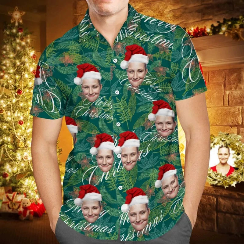 Custom Photo Image Text Name Hawaiian Shirts for Men img 5