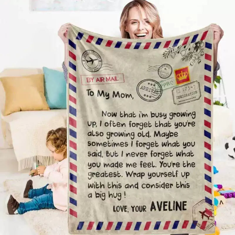 Custom Mother's Day Blanket Gift for Mom Letter Blanket img 1