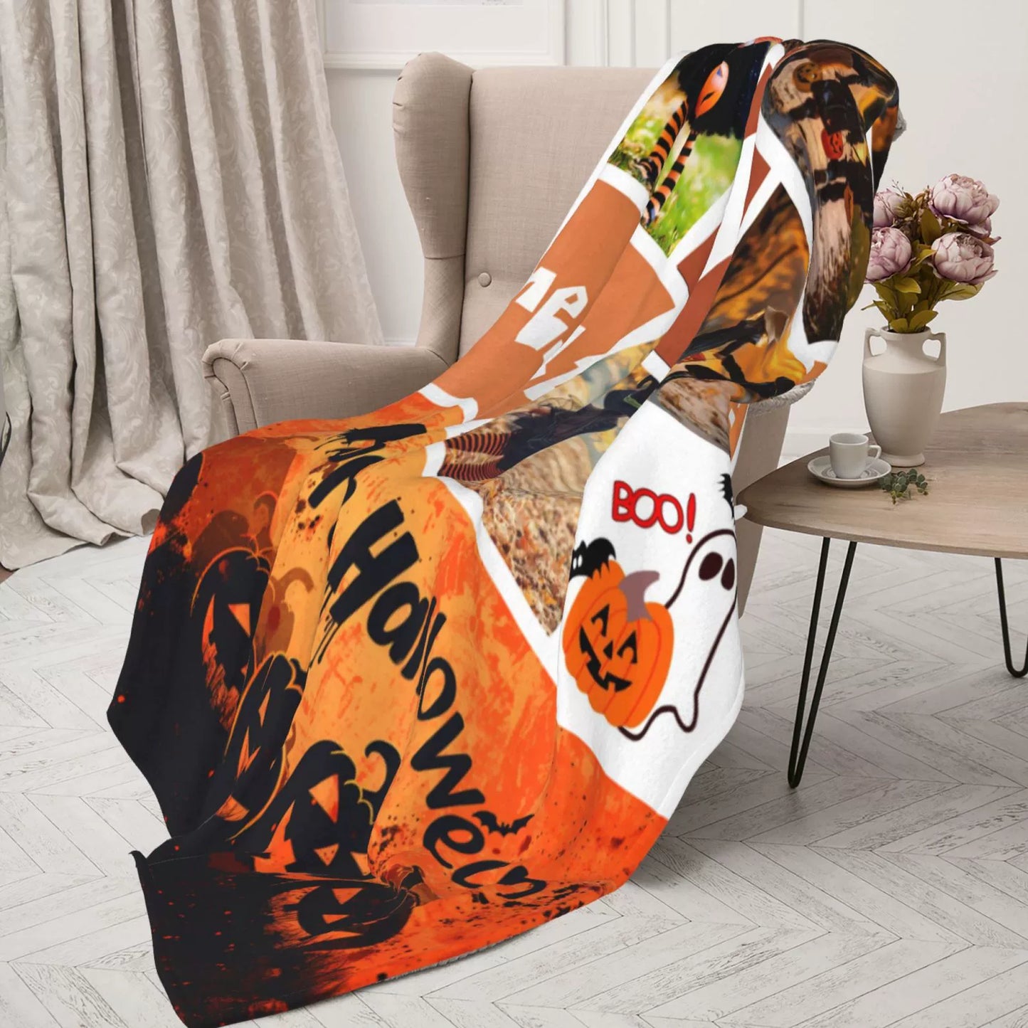 Halloween Blanket, Custom Photo Blanket, Special Gift for Kids img 2