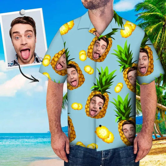 Custom Face Shirt Men Hawaiian Shirt Fruit Pic Fresh Style img 1