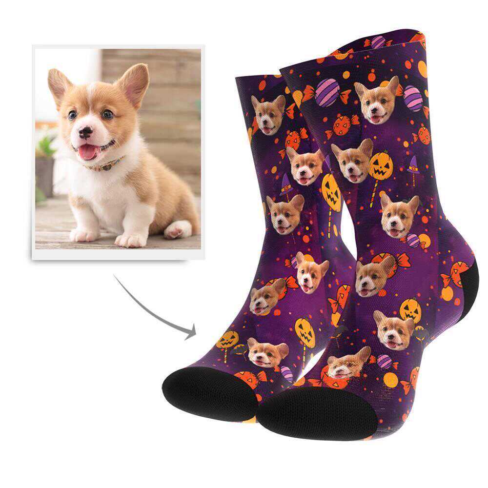 Custom Socks Dog Socks Halloween Gifts img 2