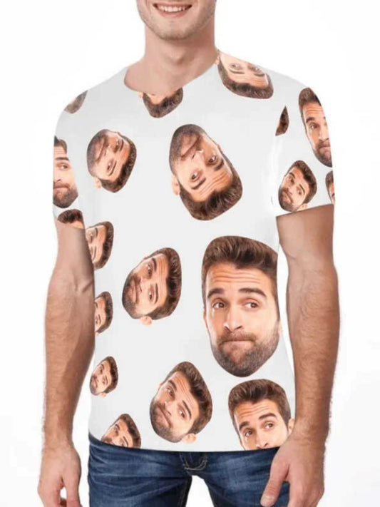 Custom Face T-Shirt Photo Men's All over Print T-Shirt img 1