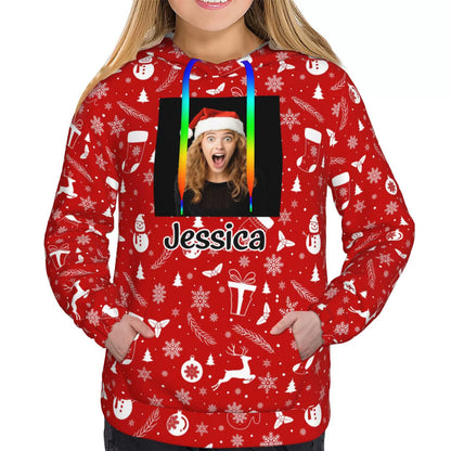 Custom Photo Name Swodie Red Christmas Gifts Women Swodies img 1