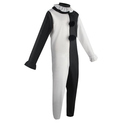 Cosplay Costume Female/Male Horror Carnival Party Skin-Tight Black White Killer Clowns Jumpsuit for Halloween Costumes