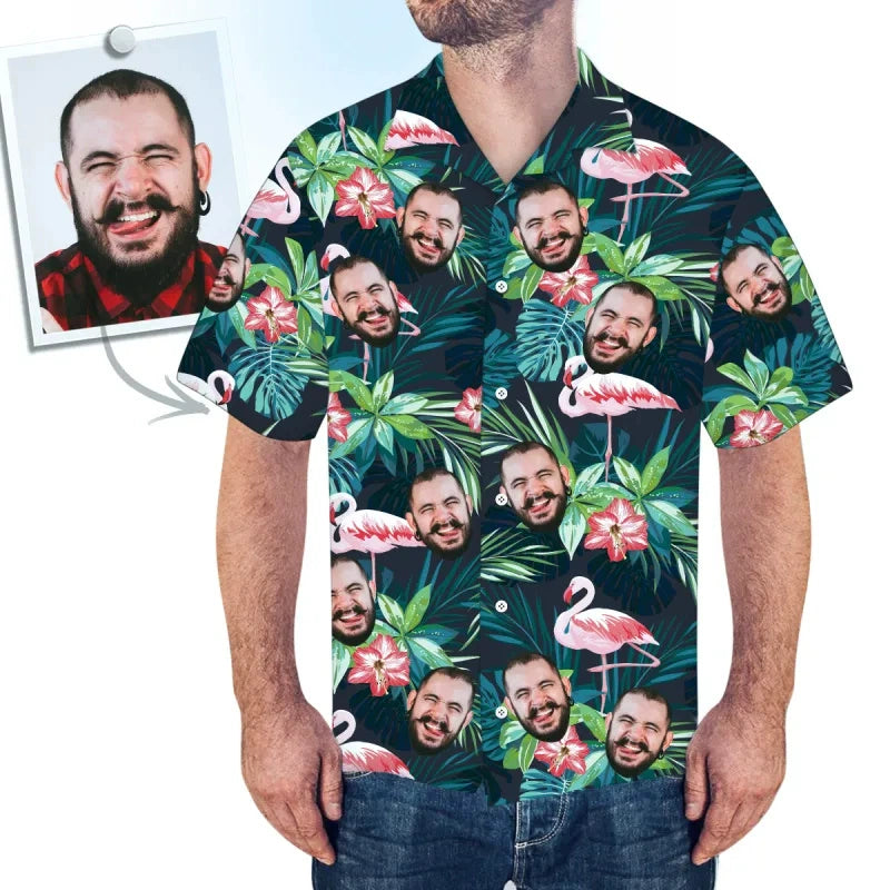 Custom Photo Image Text Name Hawaiian Shirts for Men img 2