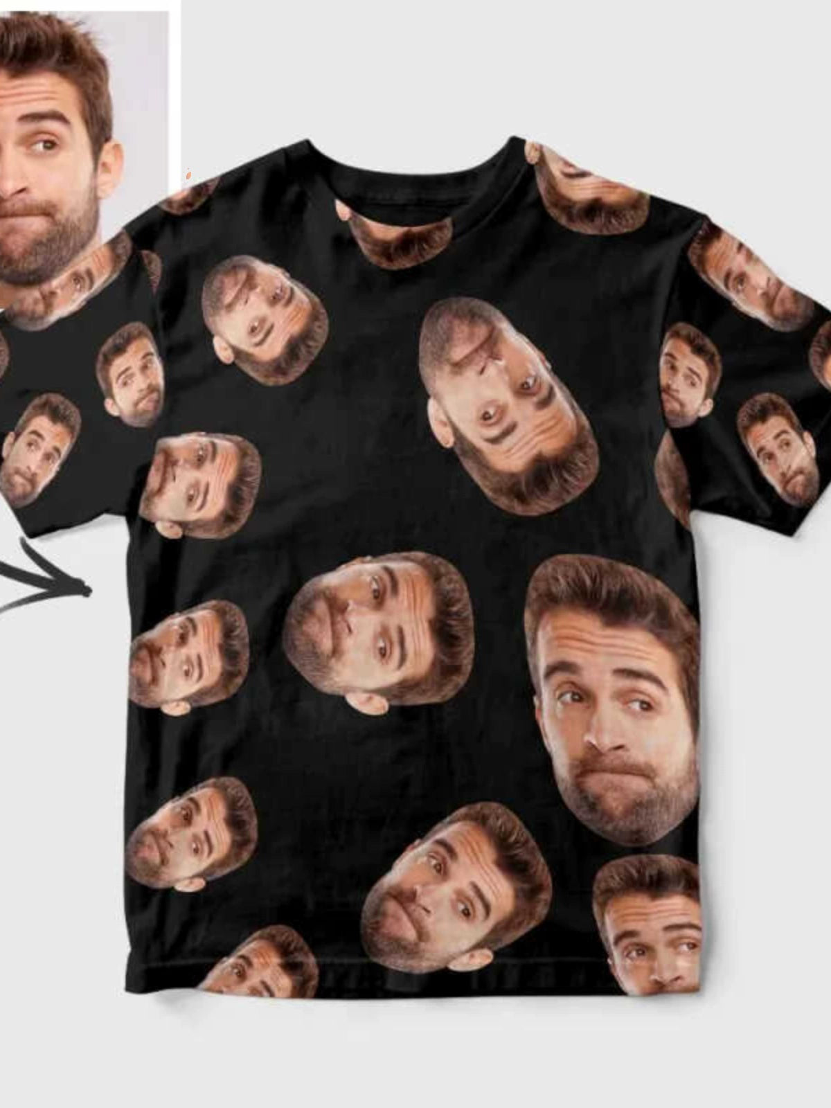 Custom Face T-Shirt Photo Men's All over Print T-Shirt img 3