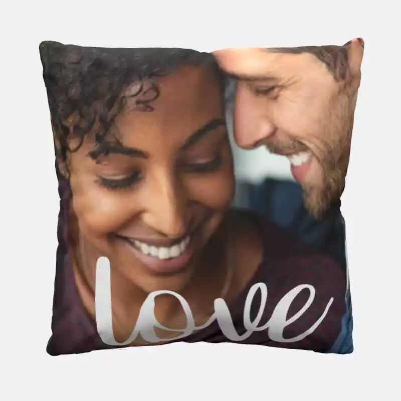 Custom Couple Photo Throw Pillow img 1