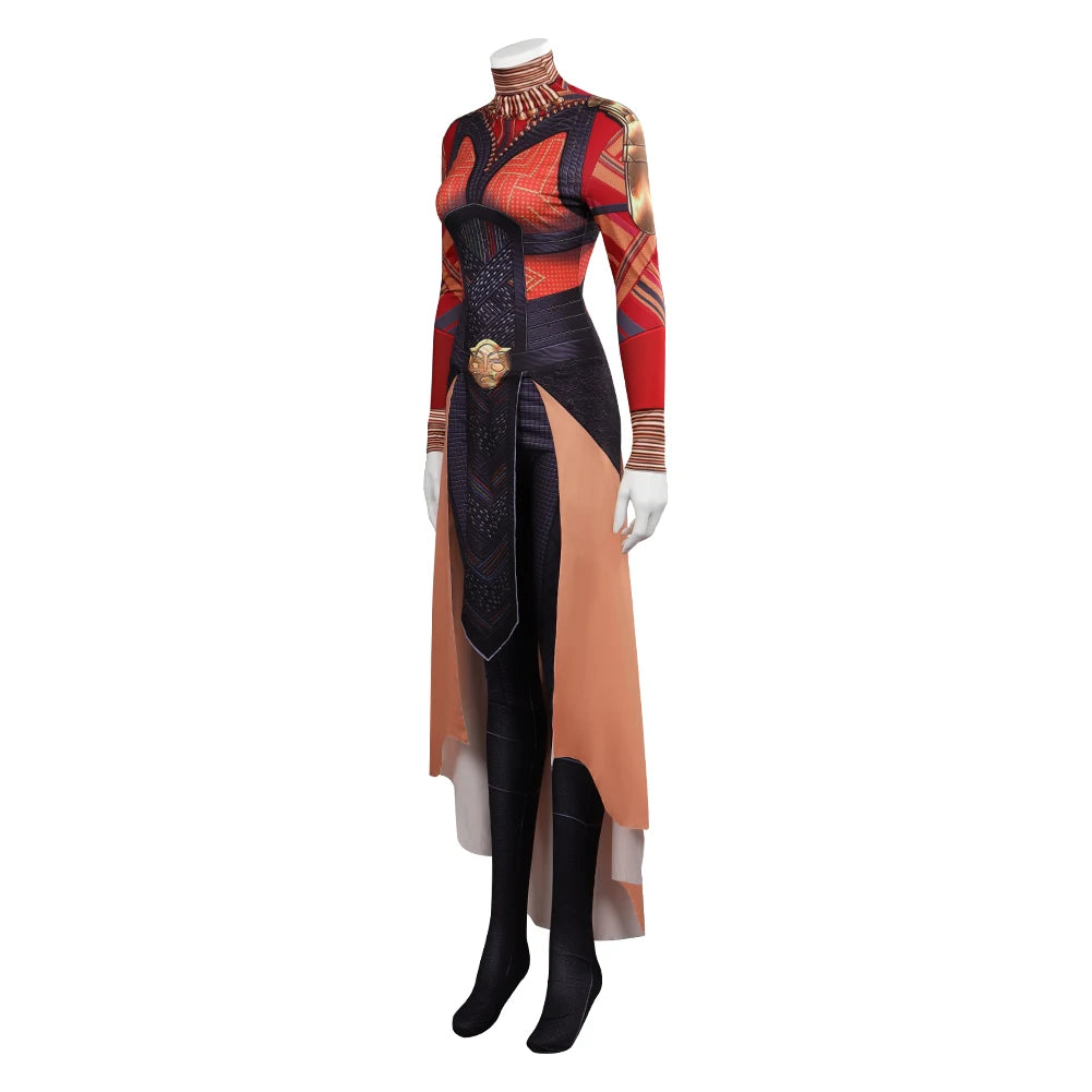 Okoye Cosplay Costume Movie Wakanda Forever Women Jumpsuit Outfit Halloween Party Clothes For Ladies Role Play Fashion New