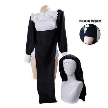 Nun Cosplay Costume Woman Dress Halloween Sexy Woman Cosplay Suit Anime Nun Headgear